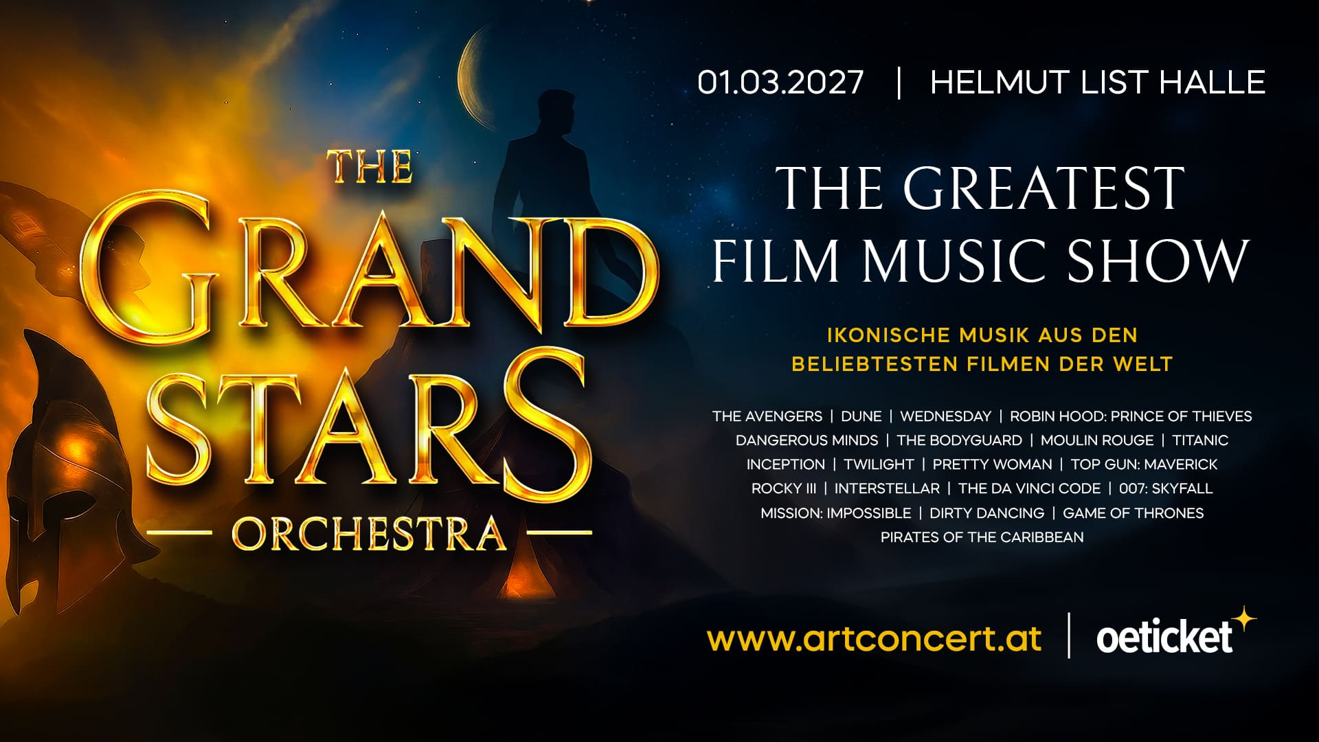 Sujet mit Text - Titel The Grand Stars Orchestra in gelber Schrift