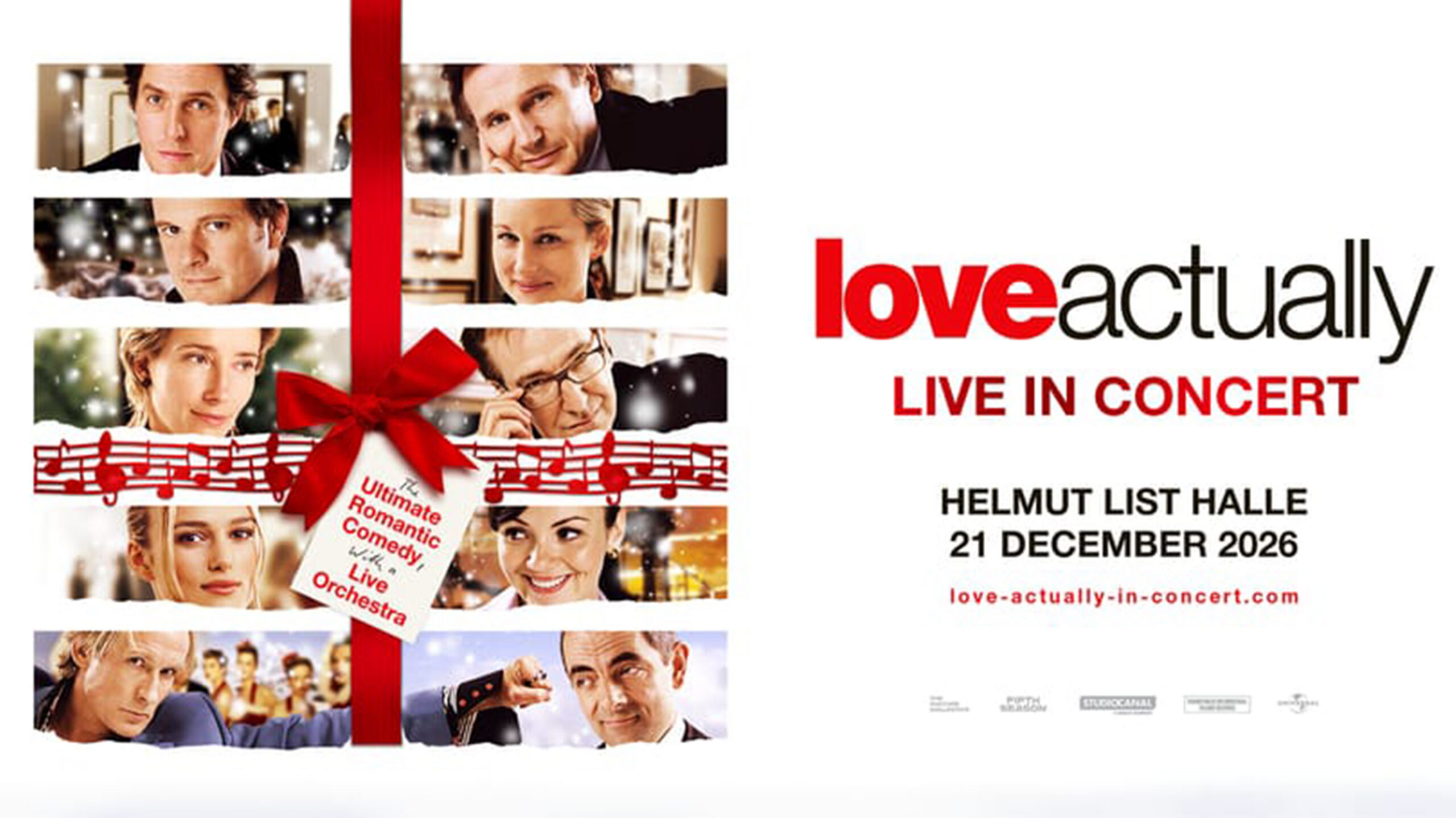 Sujet von love actually auf weißem Hintergrund