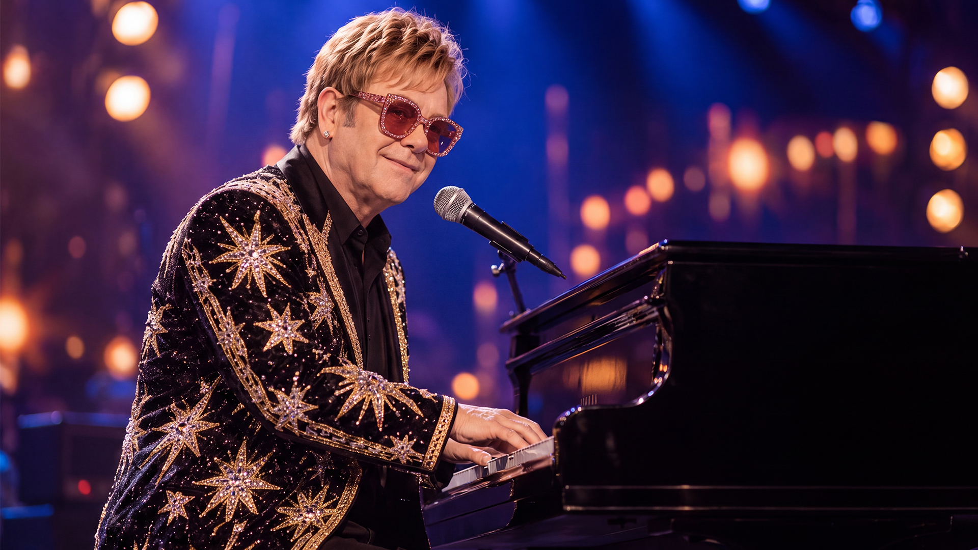 Foto von elton John Double am Klavier